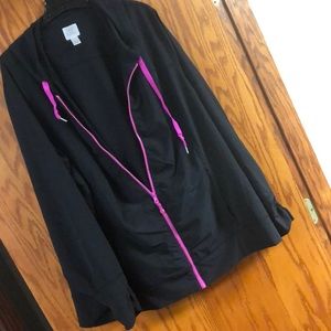 Livi Active jacket w hood 26/28 black pink
